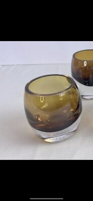 Mikasa Home Accents Solaris Amber Glass Votive Tea Light Holder Singles