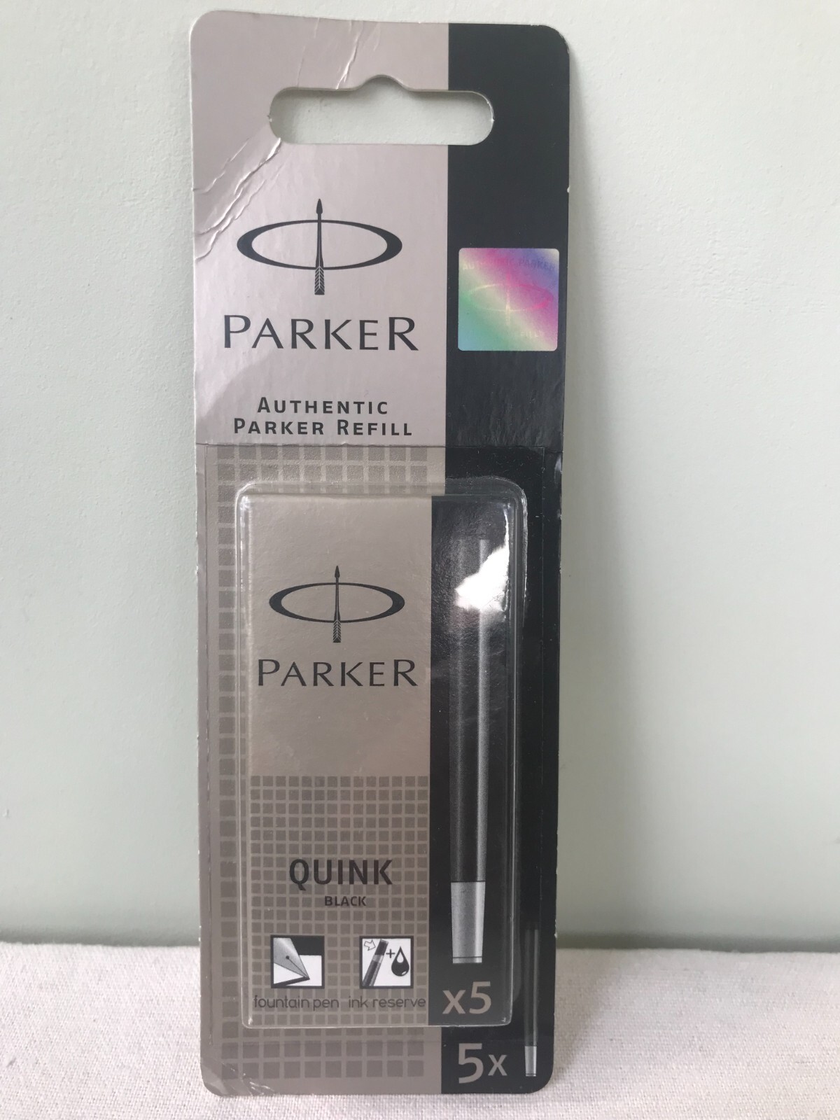 9 packs of Parker fountain pen refills Black 5in a pack for sale online