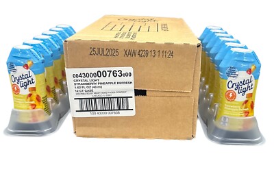12 Bottles CRYSTAL LIGHT STRAWBERRY PINEAPPLE REFRESH Zero Cal CAFFEINE 7/25/25