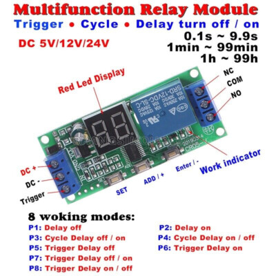 DC 5V 12V 24V Multifunction Time Infinite Delay Switch Timer Relay Module