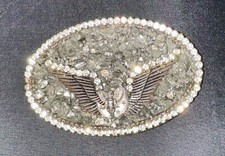Modern Angel Wings Rhinestone Bling Large Belt Buckle Hand Crafted 4