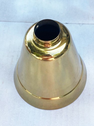 NUOVO: paralume cono a campana in metallo placcato ottone anni '70 o baldacchino con anello antiscivolo e set vite - Foto 6 di 6