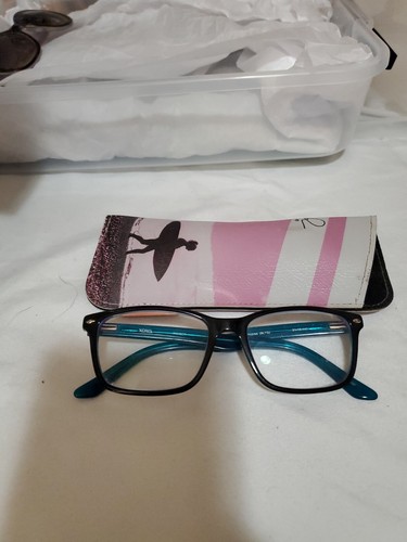 XOXO EYEGLASSES FRAME INSIDER BLACK TURQUOISE BLTQ 51-16-140 (Read)
