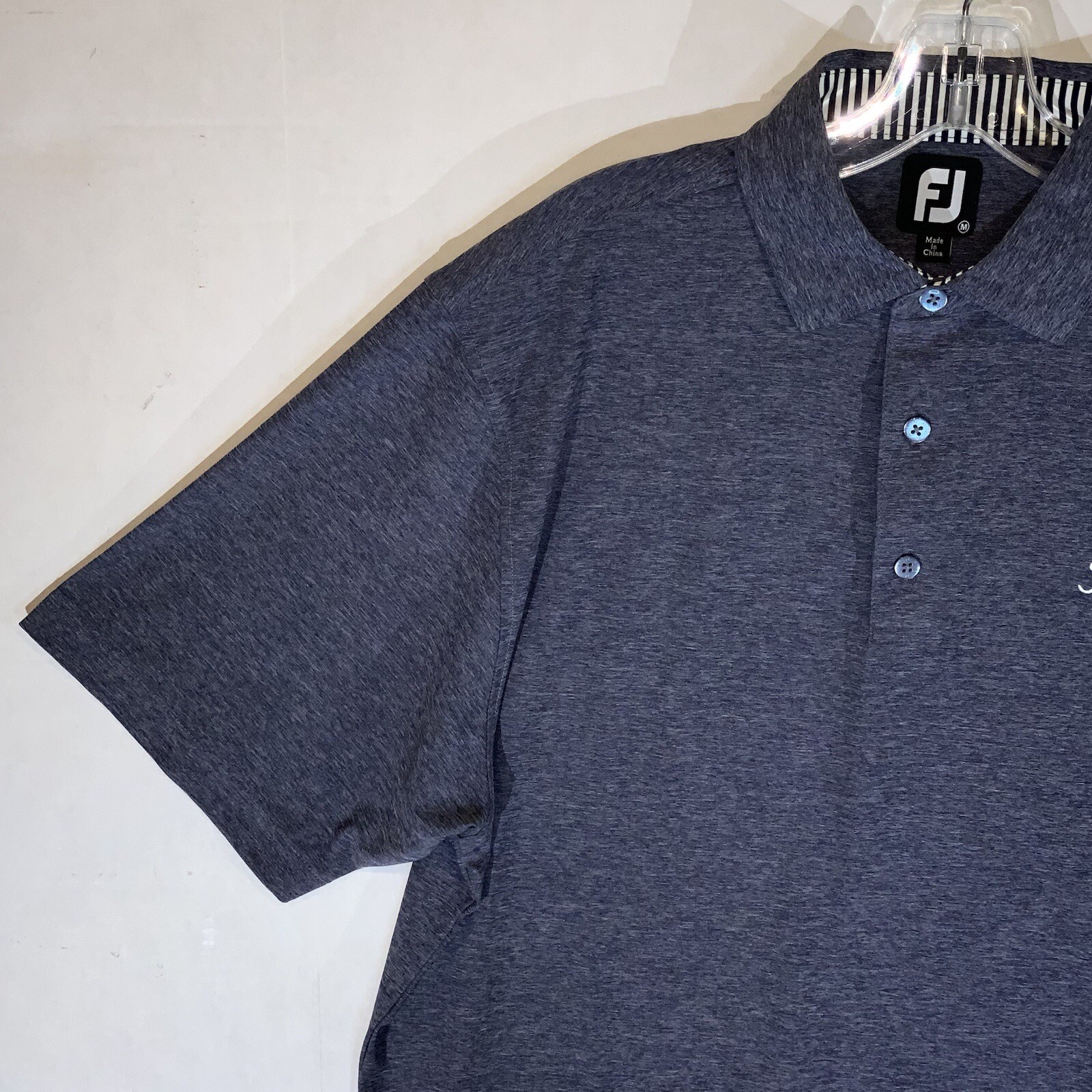Titleist Footjoy FJ Golf Polo Shirt M - Navy/Gray Heather Short Sleeve