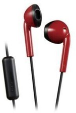JVC HAF19MRB Vintage Earbuds IPX2 Sweat Proof Includes Mic  Remote Red/Black 