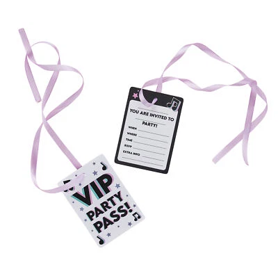 HOOTYBALLOO VIP Pass Party Invitations Music Party Singing Microphone Karaoke Girls Birthday