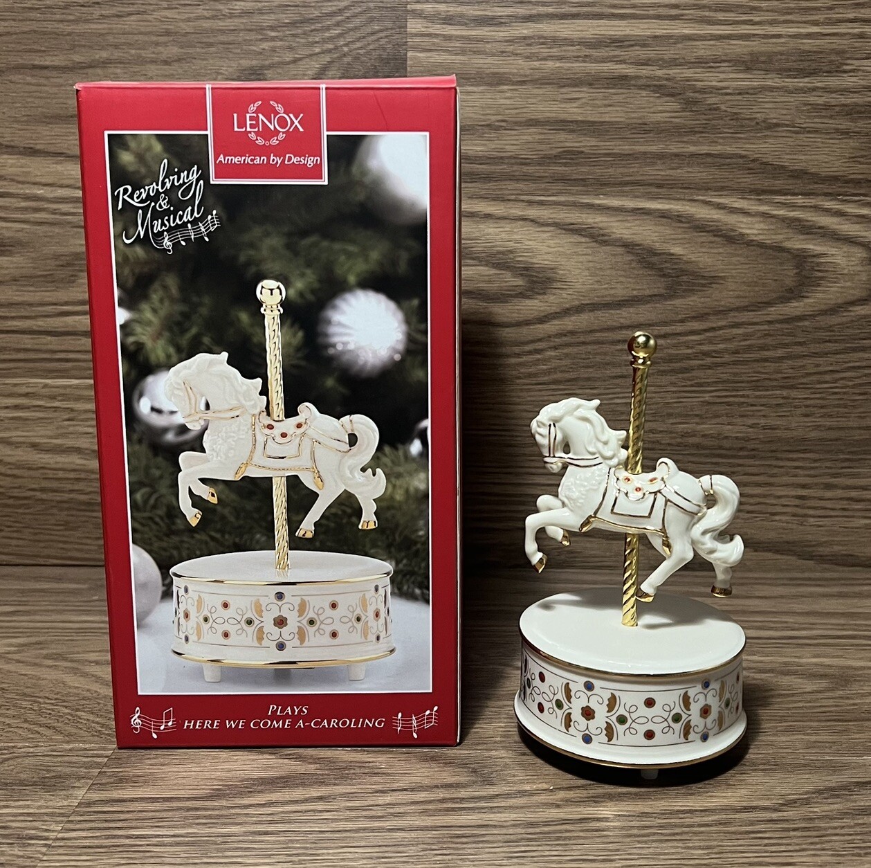 RARE Lenox Musical Carousel Horse Statue with BOX working Music 6