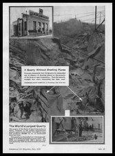 1930 Rock Of Ages Barre Vermont Quarry Photos Ingersoll Rand X-71 Drill Print Ad