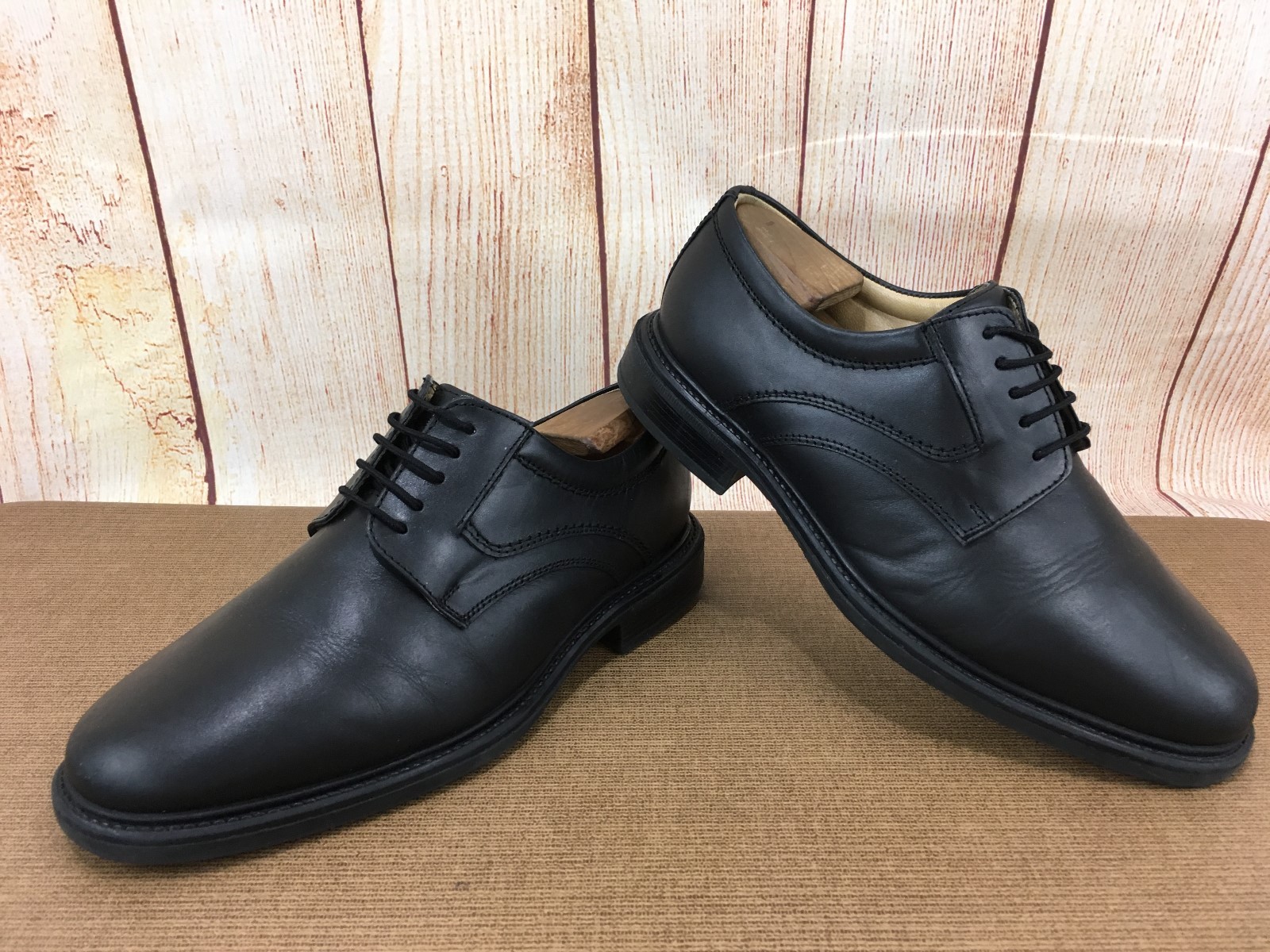 SAOLA STAFFORD UOMO TAGLIA 9 5W OXFORD PELLE NERA suola in gomma comoda