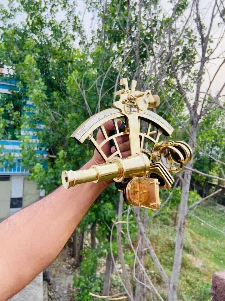 Instrumento de navegación vintage de latón náutico de 9' con caja de regalo Foto 3 de 4