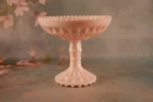 VTG~ Jeannette Shell Pink Milk Glass 5-3/8" Windsor Pedestal Candy Nut Dish