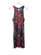 Skies are Blue Summer Dress Size L Coral Paisley Cottagecore Boho Summer