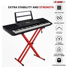5Core Keyboard Stand Dual X Shape Adjustable Foldable Piano Key Board Stands