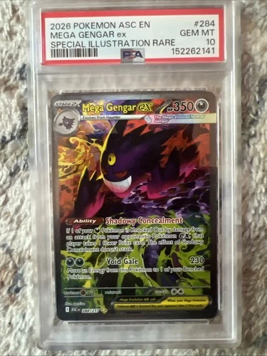 Pokemon 2026 Mega Gengar ex 284/217 SIR Ascended Heroes GEM MINT PSA 10