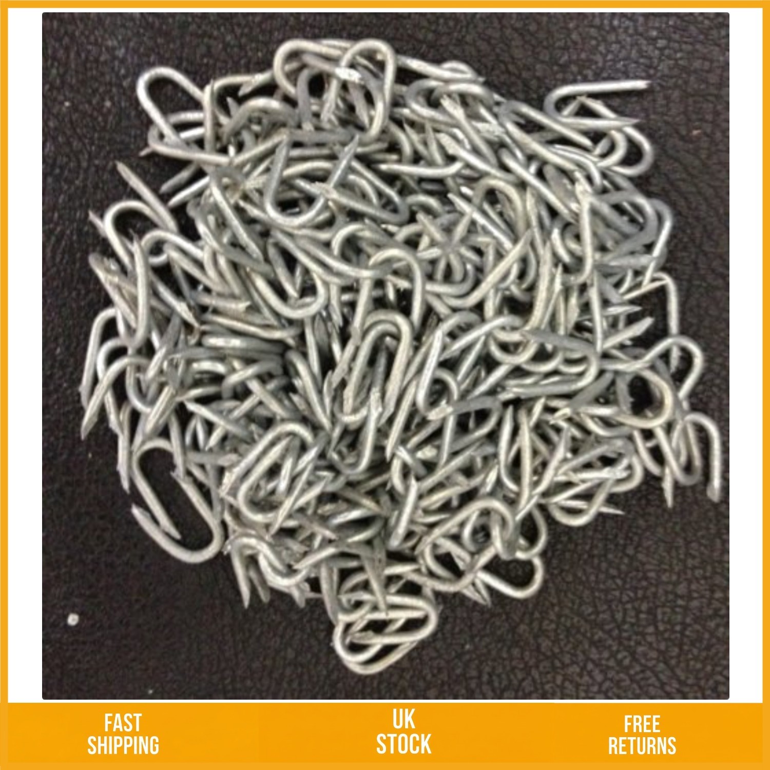 Heavy Duty Galvanised Mesh Fence Staples Chicken Wire U Nails 15mm Pack 1000