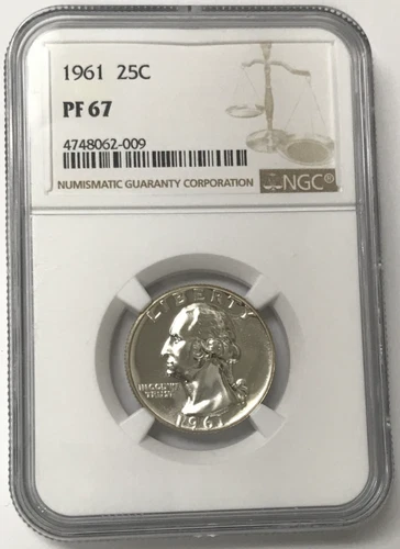 1961 25C Proof Silver Washington Quarter Dollar - NGC PF67