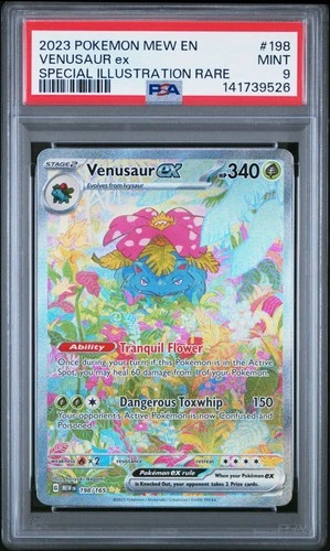 2023 POKEMON MEW EN-151 SPECIAL ILLUSTRATION RARE #198 VENUSAUR EX PSA 9