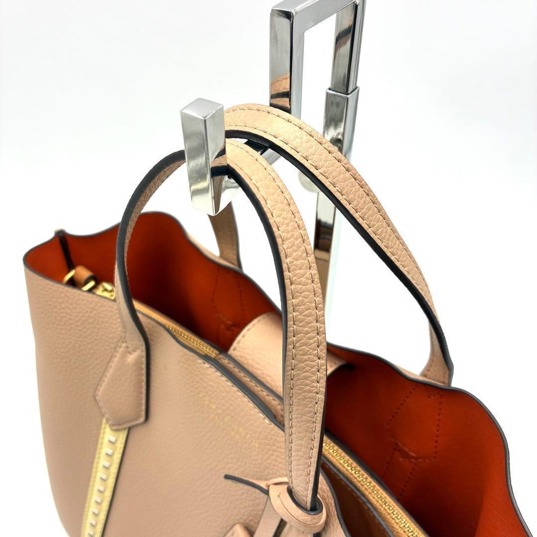 Tory Burch Perry Leather Two-Way Shoulder Bag Crossbody Women Used Authentic thumbnail 6