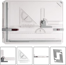 JILoffice A3 Drawing Board, Lightweight Multi-Funtion Drafting Table White
