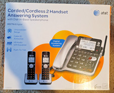 AT T Home Phone Corded / Cordless 2 Handset Answering System CL84202 DECT 6.0