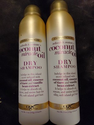2X OGX Extra Strength Refresh Restore + Dry Shampoo Coconut Miracle Oil 5oz