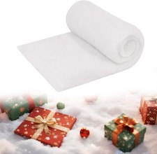 Xmas Snow Blanket Roll, 3x8Ft Artificial White Soft Snow for Village Set