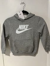 NWT Nike Hoodie Boys Size 6 Gray Soft Cotton Poly Blend Hooded Sweatshirt