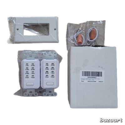 Fosmon In-Wall 4-Hour Countdown Timer AC125V/15A White Pack of 2 NEW