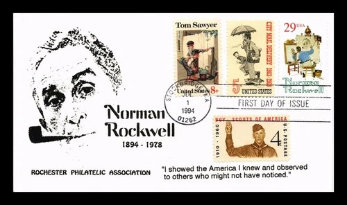 US COVER COMBINATION FIRST DAY OF ISSUE NORMAN ROCKWELL