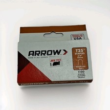 Arrow 3/8" T25 Staples Round Crown 1100 Pack 1 USA Made