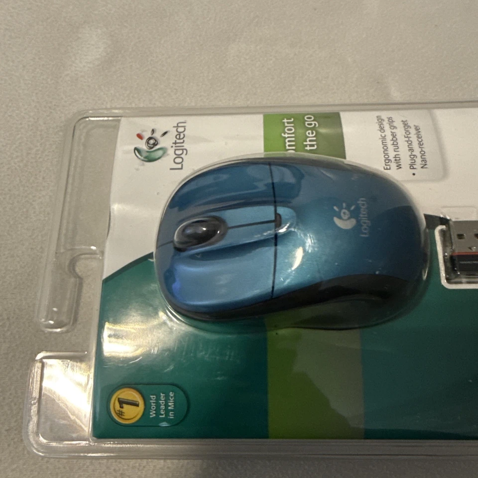 Logitech M305 Wireless Optical Mouse Ergonomic Design Comfort (Blue) - Brand New - Image 3 of 4