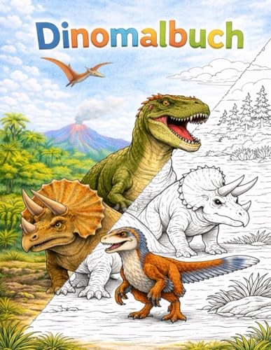 Dinosaurier Malbuch FüR Kinder, 50 Seiten, Malen, Zeichnen, KreativitäT-image