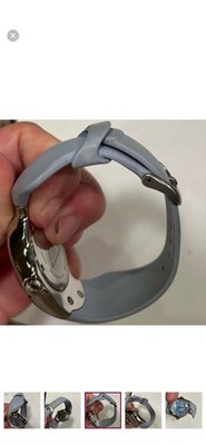 Oakley Crush 2.0 Quartz Sport Watch Light Blue Rubber Band Silver