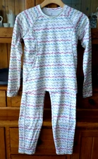 Lands’ End Thermal Baselayer Set Boys M (10-12) Shirt Pants Multicolored EUC!