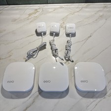 eero Pro 2nd Gen Mesh WiFi System 3-Pack Model B010001 - Complete Kit W/ Cords
