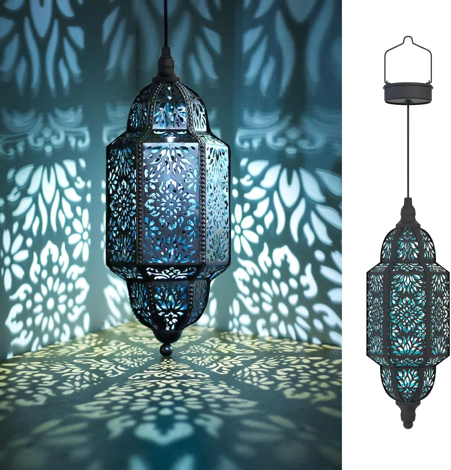 Twinkya 2 Pack Hanging Solar Lights Outdoor Garden Decorative 2pack, Black