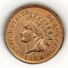 1896 Indian Head Cent 1C AU/UNC Details Lightly Cleaned Slider Better Coin