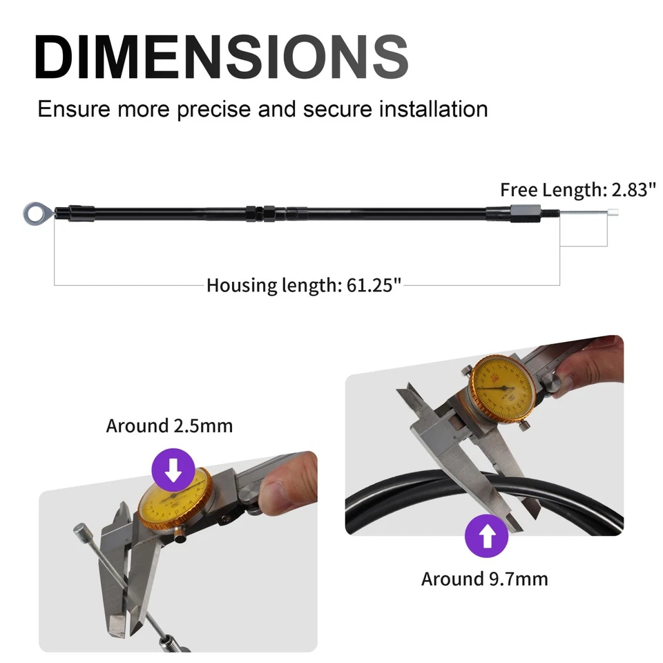 Cable de embrague extendido para Harley 61 1/4 pulgadas para Sportster 2004-up XL 1986-2013 Foto 3 de 4