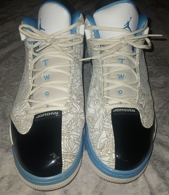 Jordan Mens Dub Zero Laser Etched Basketball Sneaker Shoes Size US#12 White Blue