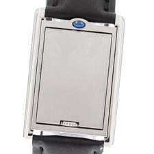 CARTIER TANK BASCULANTE MM W1011258 23.5mm SS Leather Silver Dial Quartz #C067 5