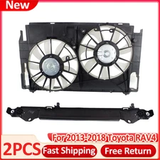 Radiator Cooling Fan For 2013-2018 Toyota RAV4 Assembly Dual W/ Shroud Frame