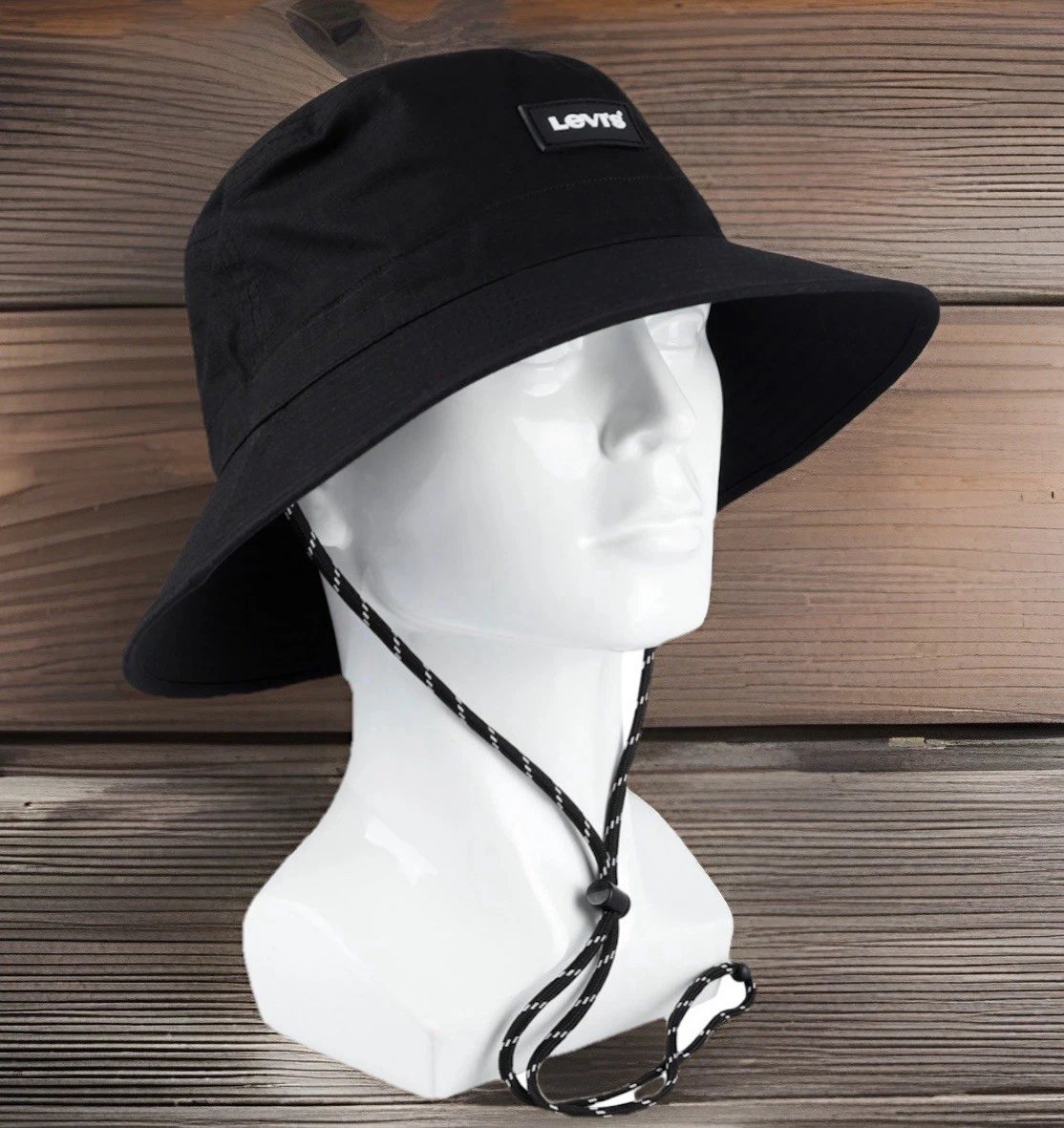 Levis Strauss Black Bucket Hat Fitted Logo Authentic New Tags Fast Shipping
