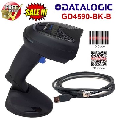 Datalogic GD4590-BK-B USB 2D Gryphon Handheld Barcode Scanner Reader W/ Base USA
