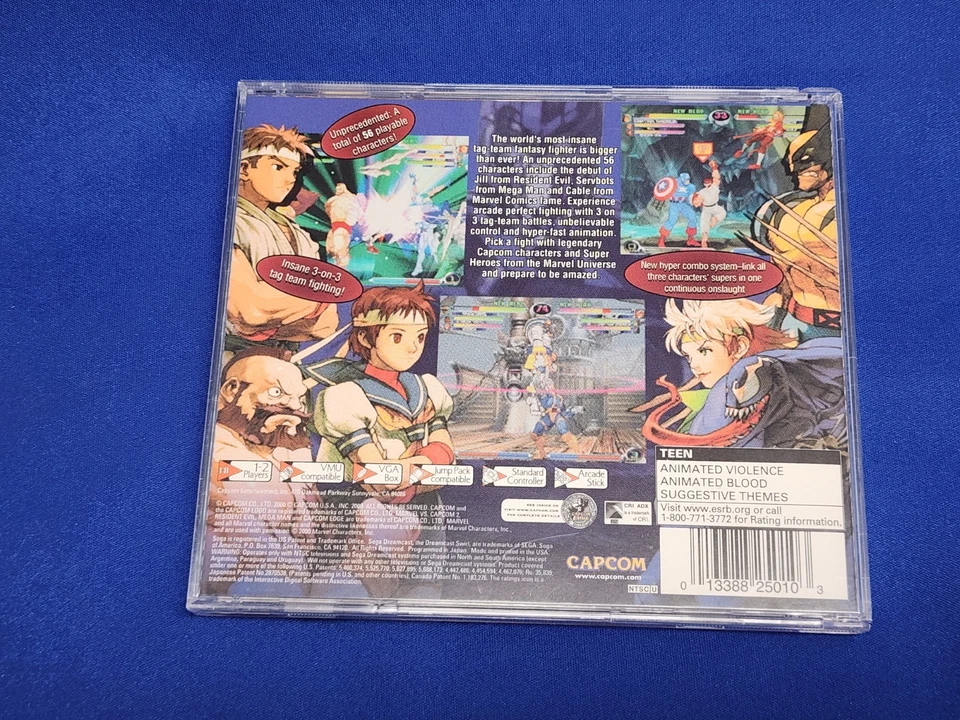 Marvel vs. Capcom 2 (Sega Dreamcast, 2000) Complete CIB - w/ Reg CARD - TESTED ! - Image 2 of 4