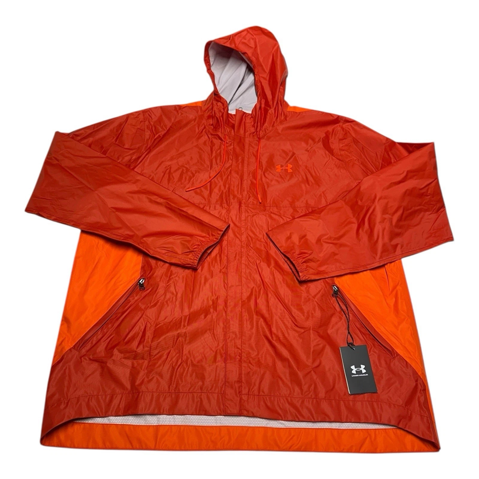 Under Armour Cloudstrike Shell Jacket Mens 3XL Orange Full Zip Storm Proof Rain