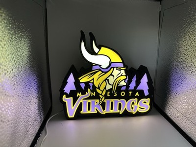Minnesota Vikings Illuminated Display   3D Printed LED Lightbox for NFL Fans