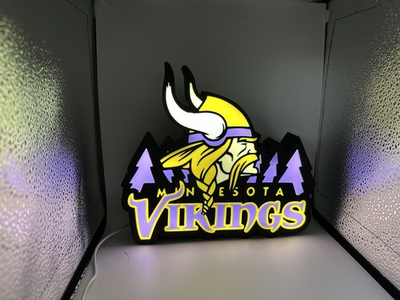 #ad Minnesota Vikings Illuminated Display – 3D Printed LED Lightbox for NFL Fans $30.00