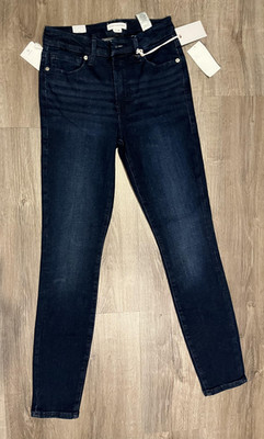 Good American Womens 2/26 Dark Wash Good Legs Skinny Mid Rise Stretch Denim