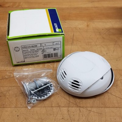 Leviton OSC10-RUW Occupancy Sensor, Ultrasonic Ceiling Mount, 1000SF, White