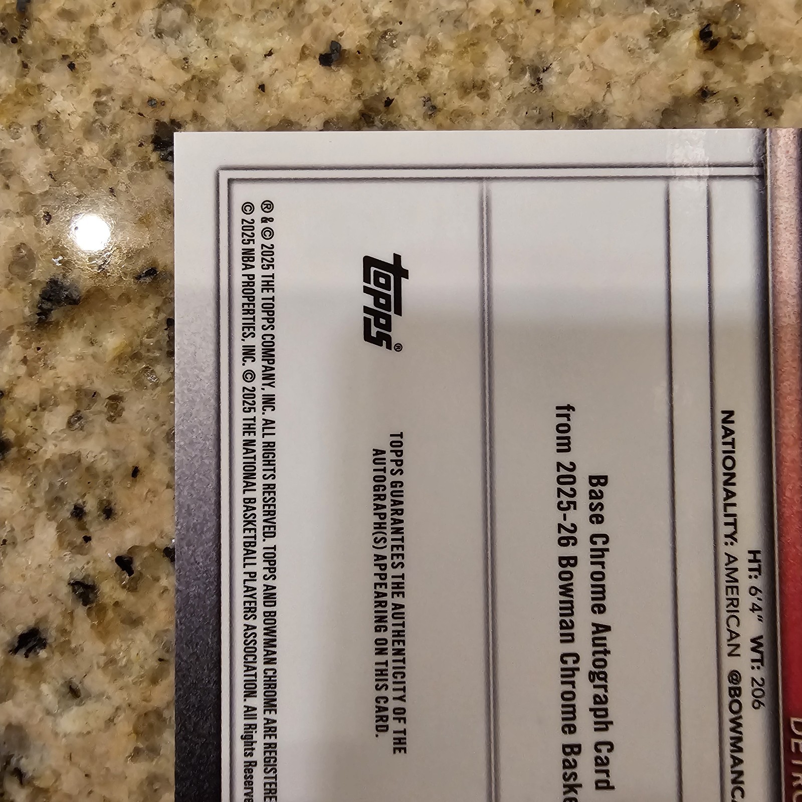 Chaz Lanier Rookie Bowman 1/1 Mojo Auto Detroit Pistons RC view 10